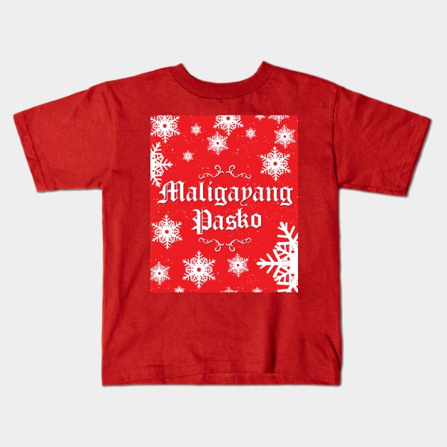 Maligayang Pasko - Team Red Kids T-Shirt by Design_Lawrence